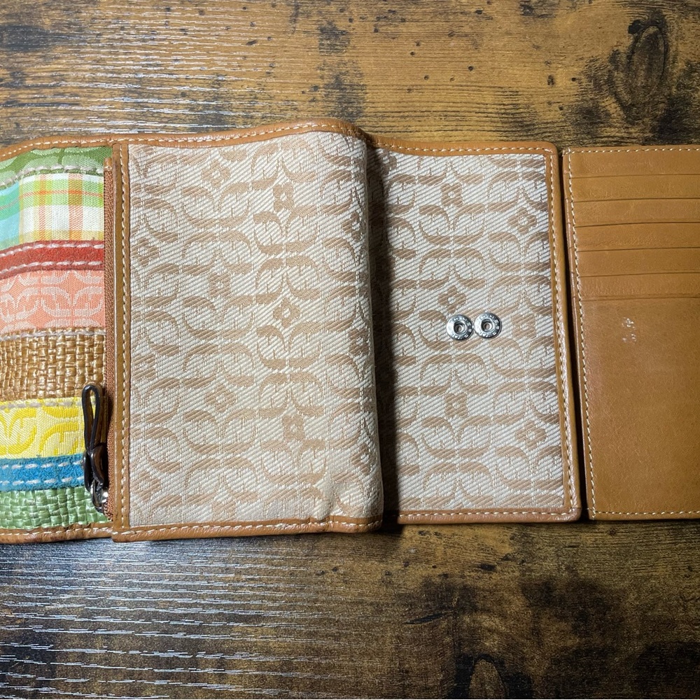 Fossil Multicolor Stripe Patchwork Canvas Wallet … - image 5